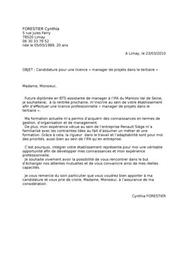 Exemple lettre de motivation pour entreprise d'accueil (alternance)