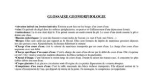 Glossaire de Géomorphologie