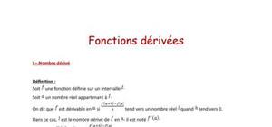 Les fonctions dérivées (1ère S)