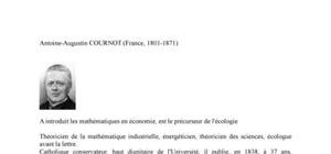 Biographie de l'économiste Antoine-Augustin Cournot