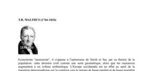 Biographie de l'économiste T.R Malthus