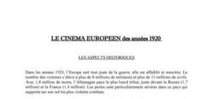 Le cinéma européen des années 1920