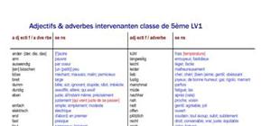 Adjectifs & adverbes intervenant en 5ème LV1