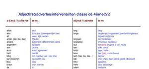 Adjectifs & adverbes intervenant en classe de 4ème LV2