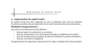 Modification du capital
