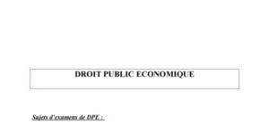 Le droit public économique (DPE)