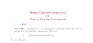 Système monétaire et financier Internationale