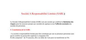 Société A Responsabilité Limitée (SARL)