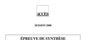 Annales concours ACCES - Epreuve de synthèse 2008