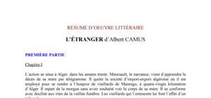 Résumé chapitre par chapitre de "l'étranger" d'Albert Camus