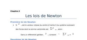Les lois de Newton  
