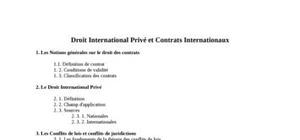 Droit International Privé et Contrats Internationaux