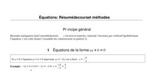 Équations : résumé de cours et méthodes