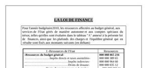 La loi de finance marocain 2010