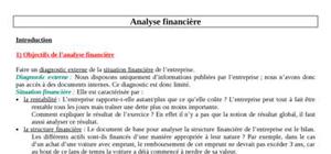 Analyse  financière   
