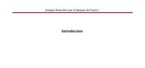 Analyse financière par la banque de france 