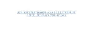Analyse strategique : cas de l’entreprise apple,  produits ipod /itunes
