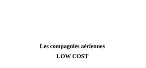 Les compagnies aériennes  low cost 