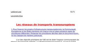 Les réseaux des transports transeuropéens
