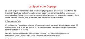 Le sport et le dopage