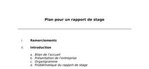 Plan du rapport de stage