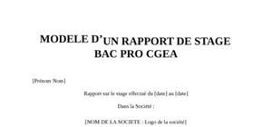 Rapport de Stage Bac Pro CGEA