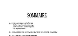 Rapport de stage en tunisie telecom