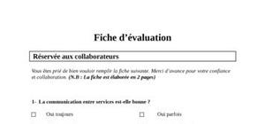 Questionnaire evaluation du personnel