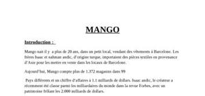 Exposé sur l'entreprise espagnole mango
