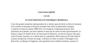 Rapport sur la gouvernance mondiale pour le g7 et le g8 