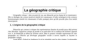 La géographie critique 