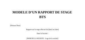 Rapport de Stage BTS