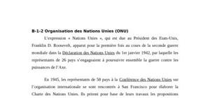 Organisation des nations unies (onu)