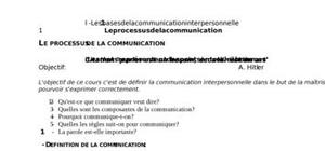 Bases communication interpersonnelle.