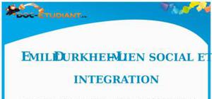 Emile Durkheim - Lien social et Intégration : Cours Terminale ES
