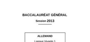 Sujet Allemand Bac S 2013
