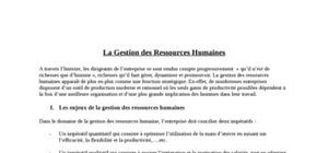 Gestion des resources humaines
