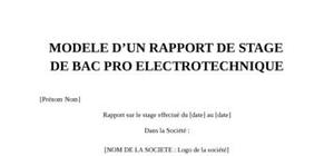 Rapport de stage Bac Electrotechnique