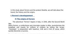 Nutella cas anglais marketing