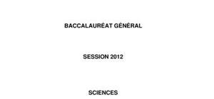 Sujet de Sciences Bac ES 2012
