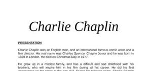 Charlie chaplin exposé en anglais