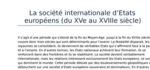 Les relations internationales (partie 3): la société internationale d’etats européens (du xve au xviiie siècle)