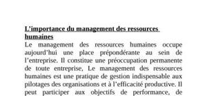 Management des ressources humaines 