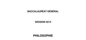 Sujet de Philosophie Bac ES 2013