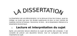 Sujet : la dissertation
