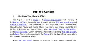 The hip hop culture 