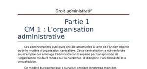 L'organisation administrative