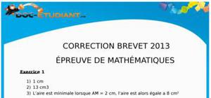 Corrigé Sujet Maths Brevet 2013