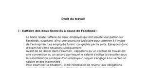 Affaire facebook licenciés , et relation droit de travail et la norme internationale