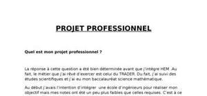 Projet professionnel (trader)